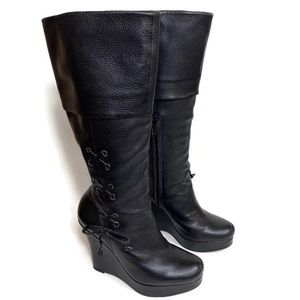 Vince Camuto Boots Black Wedge High Heels